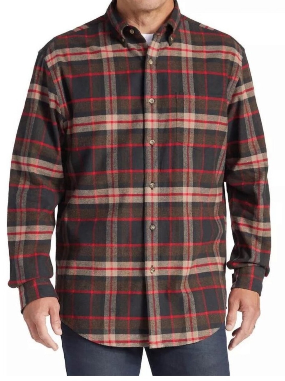 Pendleton Mason Red/Brown Plaid Button-Down Shirt NWT Large L